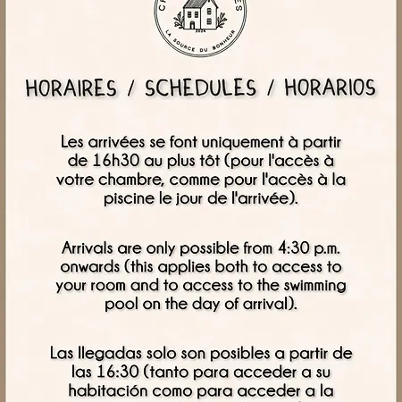 Bed and breakfast La Source Du Bonheur Et Table D'hotes 3*